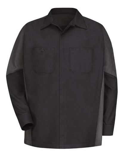 Red Kap Men's Tall Long Sleeve Automotive Crew Shirt - SY10T - EMBROIDERED
