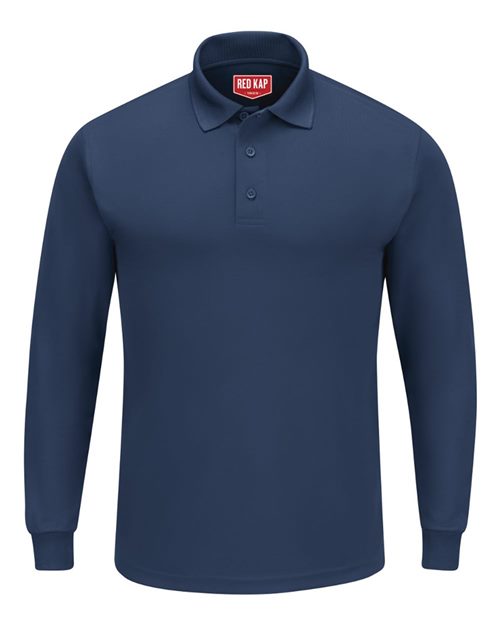 Red Kap Men's Long Sleeve Performance Knit Polo - SK6L - EMBROIDERED