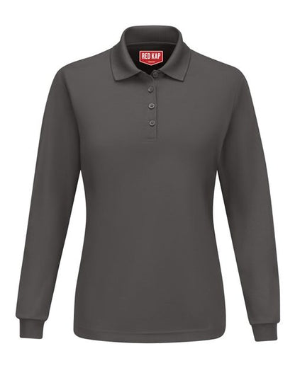 Red Kap Women's Long Sleeve Performance Knit Polo - SK7L - EMBROIDERED
