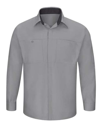 Red Kap Men's Performance Plus Long Sleeve Shirt with OilBlok Technology - SY32 - EMBROIDERED