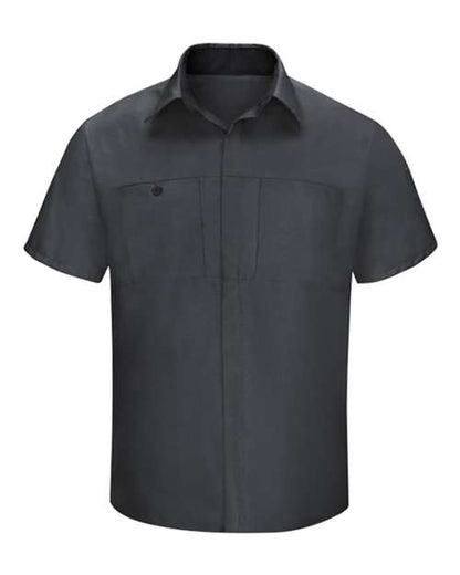 Red Kap Men's Tall Performance Plus Short Sleeve Shirt with Oilblok Technology - SY42T - EMBROIDERED
