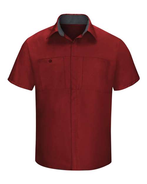 Red Kap Men's Tall Performance Plus Short Sleeve Shirt with Oilblok Technology - SY42T - EMBROIDERED