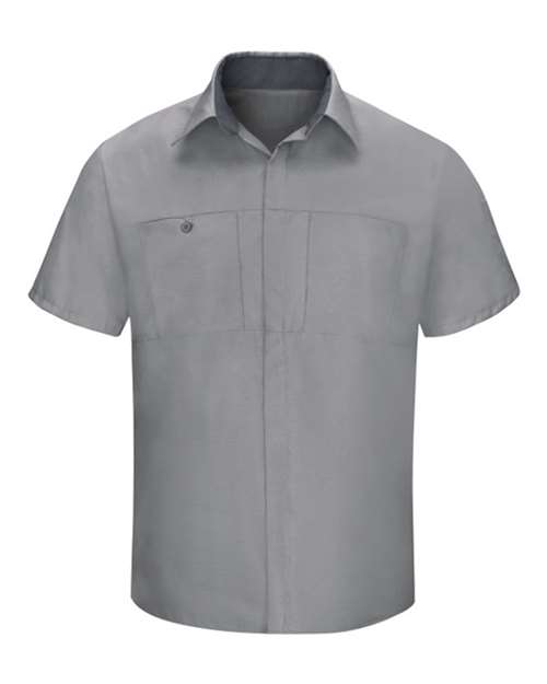 Red Kap Men's Tall Performance Plus Short Sleeve Shirt with Oilblok Technology - SY42T - EMBROIDERED