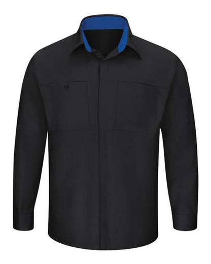 Red Kap Men's Tall Performance Plus Long Sleeve Shirt with OilBlok Technology - SY32T - EMBROIDERED