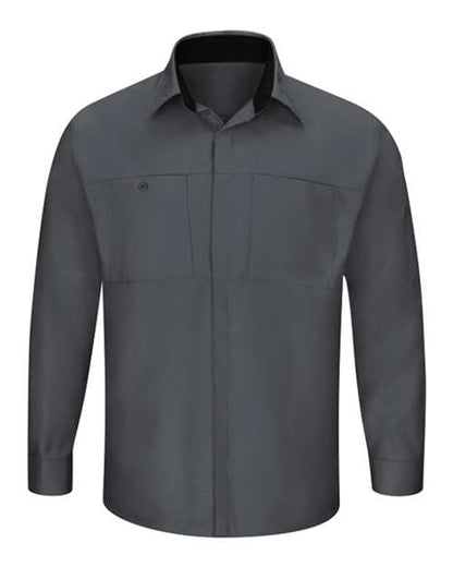 Red Kap Men's Tall Performance Plus Long Sleeve Shirt with OilBlok Technology - SY32T - EMBROIDERED