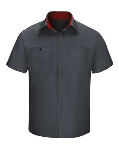 Red Kap Men's Performance Plus Short Sleeve Shirt With Oilblok Technology - SY42 - EMBROIDERED