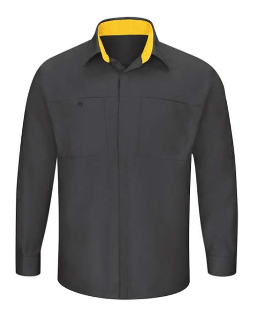 Red Kap Men's Tall Performance Plus Long Sleeve Shirt with OilBlok Technology - SY32T - EMBROIDERED