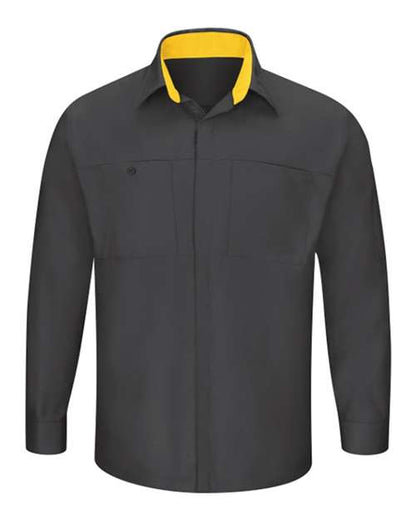 Red Kap Men's Tall Performance Plus Long Sleeve Shirt with OilBlok Technology - SY32T - EMBROIDERED