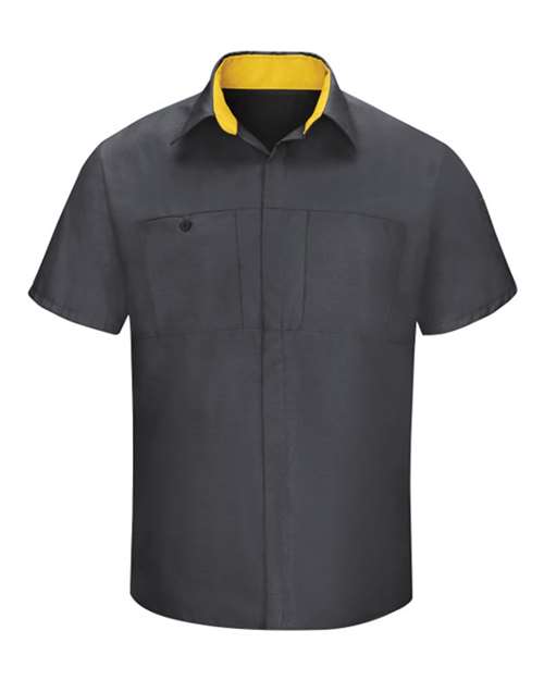 Red Kap Men's Performance Plus Short Sleeve Shirt With Oilblok Technology - SY42 - EMBROIDERED