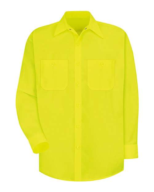 Red Kap Men's Tall Enhanced Visibility Long Sleeve Work Shirt - SS14T - EMBROIDERED