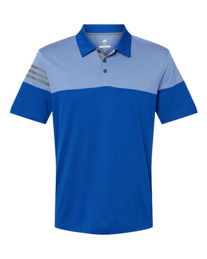 Adidas. Men's Heathered 3-Stripes Colorblocked Polo. A213
