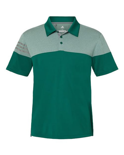 Adidas. Men's Heathered 3-Stripes Colorblocked Polo. A213
