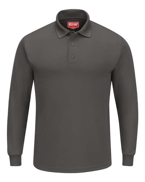 Red Kap Men's Long Sleeve Performance Knit Polo - SK6L - EMBROIDERED