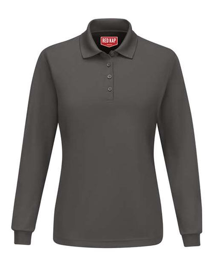 Red Kap Women's Long Sleeve Performance Knit Polo - SK7L - EMBROIDERED
