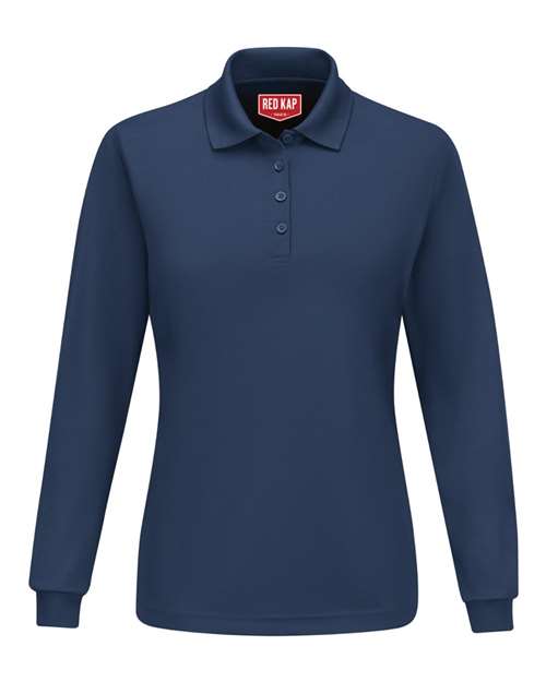 Red Kap Women's Long Sleeve Performance Knit Polo - SK7L - EMBROIDERED