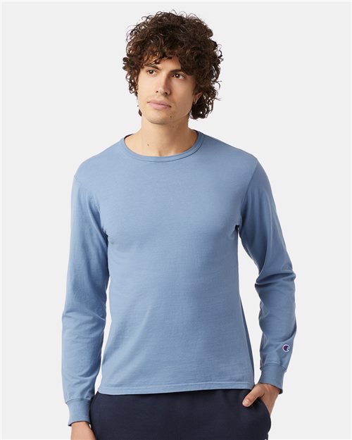 Champion. Unisex Garment-Dyed Long Sleeve T-Shirt. CD200