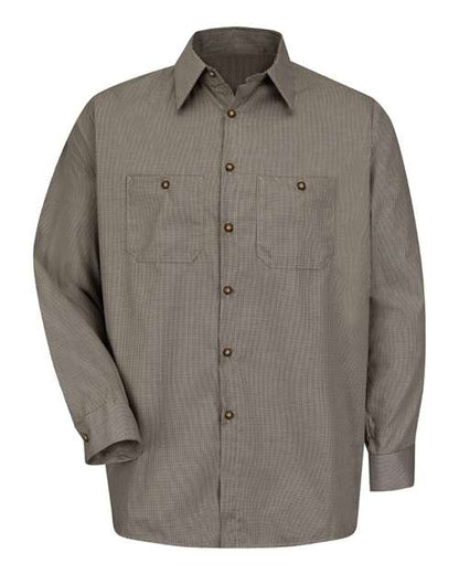 Red Kap Men's Tall Premium Long Sleeve Work Shirt - SP10T - EMBROIDERED