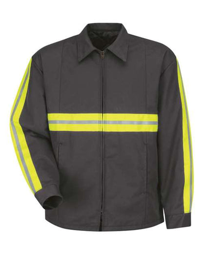 Red Kap Men's Tall Enhanced Visibility Perma-Lined Panel Jacket - JT50ENT - EMBROIDERED