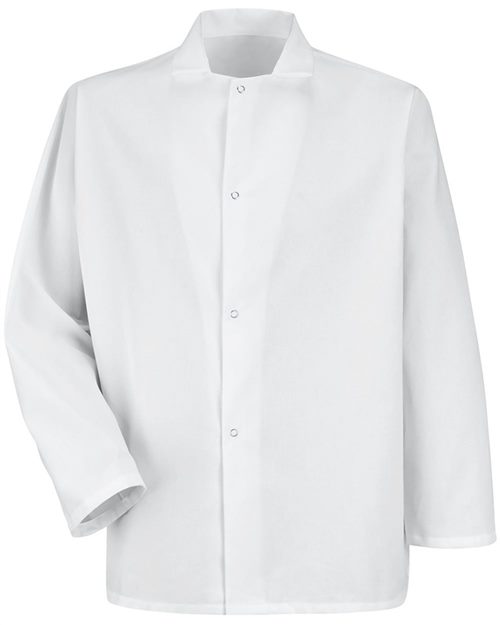 Red Kap Men's Gripper-Front Short Butcher Coat - 0416 - EMBROIDERED