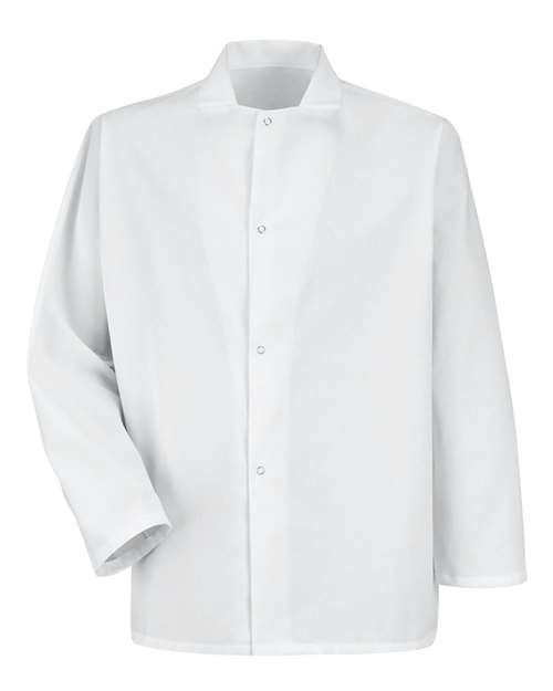 Red Kap Men's Gripper-Front Short Butcher Coat - 0416 - EMBROIDERED