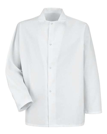 Red Kap Men's Gripper-Front Short Butcher Coat - 0416 - EMBROIDERED