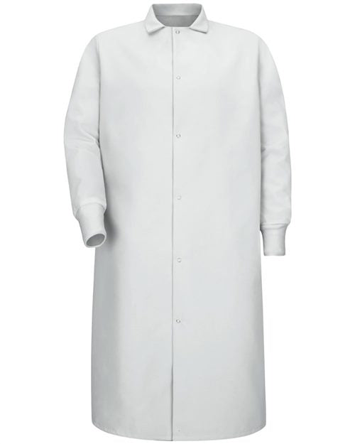 Red Kap Unisex Gripper-Front Pocketless Butcher Coat With Knit Cuffs - KS60 - EMBROIDERED