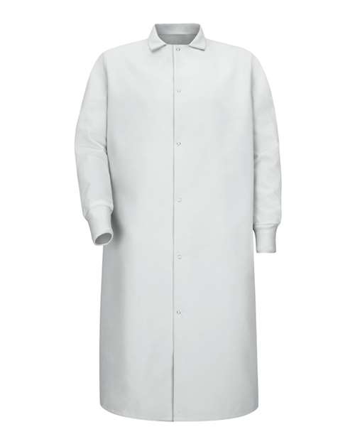 Red Kap Unisex Gripper-Front Pocketless Butcher Coat With Knit Cuffs - KS60 - EMBROIDERED