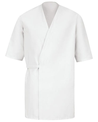 Red Kap Men's Collarless Poplin Butcher Wrap - WP18 - EMBROIDERED