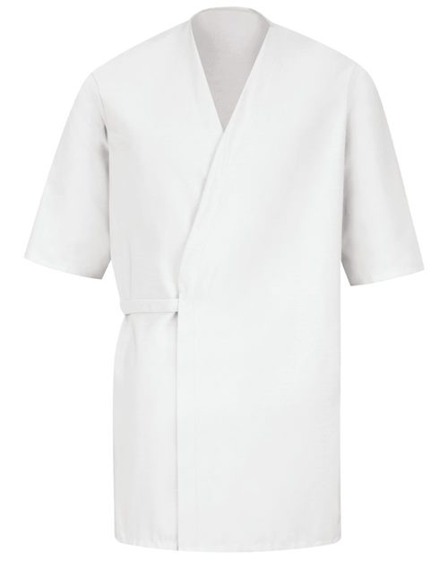 Red Kap Men's Collarless Poplin Butcher Wrap - WP18 - EMBROIDERED