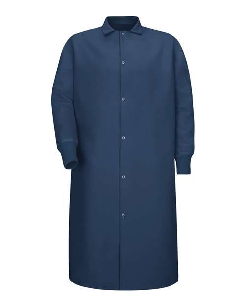 Red Kap Unisex Gripper-Front Pocketless Butcher Coat With Knit Cuffs - KS60 - EMBROIDERED