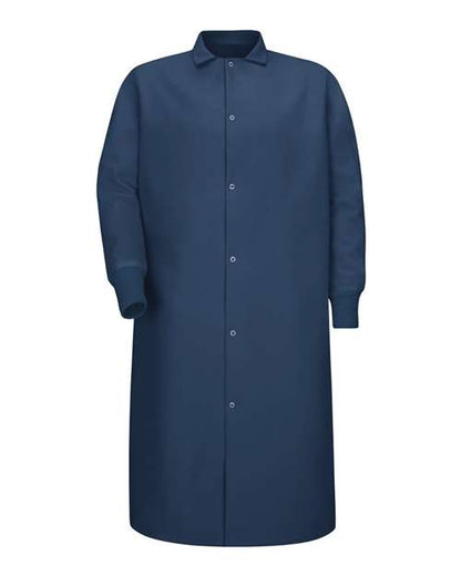 Red Kap Unisex Gripper-Front Pocketless Butcher Coat With Knit Cuffs - KS60 - EMBROIDERED