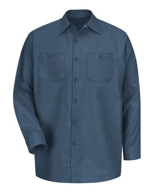 Red Kap Men's Tall Industrial Long Sleeve Work Shirt - SP14T - EMBROIDERED