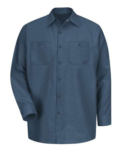 Red Kap Men's Tall Industrial Long Sleeve Work Shirt - SP14T - EMBROIDERED