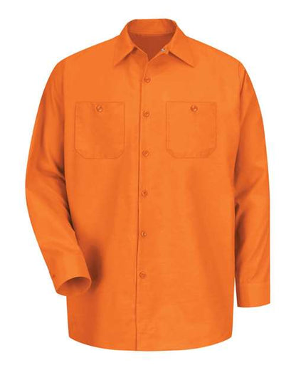 Red Kap Men's Tall Industrial Long Sleeve Work Shirt - SP14T - EMBROIDERED