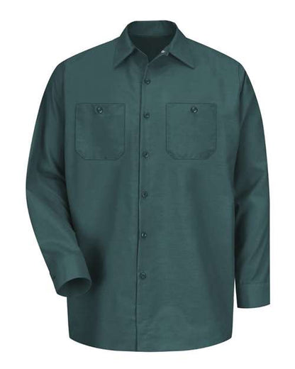 Red Kap Men's Tall Industrial Long Sleeve Work Shirt - SP14T - EMBROIDERED