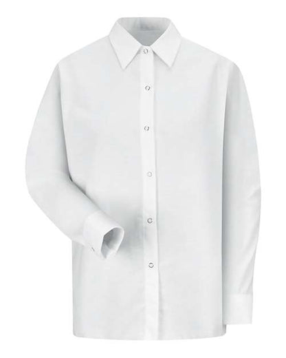 Red Kap Women's Long Sleeve Specialized Pocketless Poplin Work Shirt - SP15 - EMBROIDERED