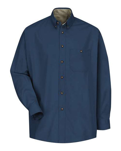 Red Kap Men's Cotton Contrast Dress Shirt - SC74 - EMBROIDERED