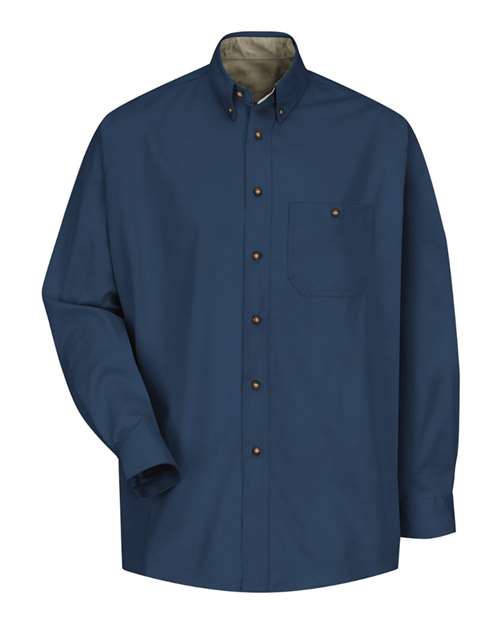 Red Kap Men's Cotton Contrast Dress Shirt - SC74 - EMBROIDERED