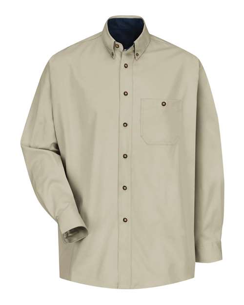 Red Kap Men's Cotton Contrast Dress Shirt - SC74 - EMBROIDERED