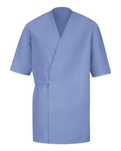 Red Kap Men's Collarless Poplin Butcher Wrap - WP18 - EMBROIDERED