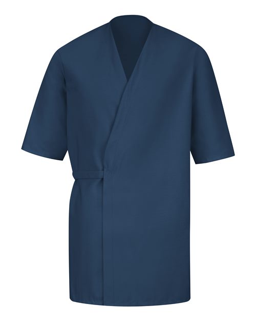 Red Kap Men's Collarless Poplin Butcher Wrap - WP18 - EMBROIDERED