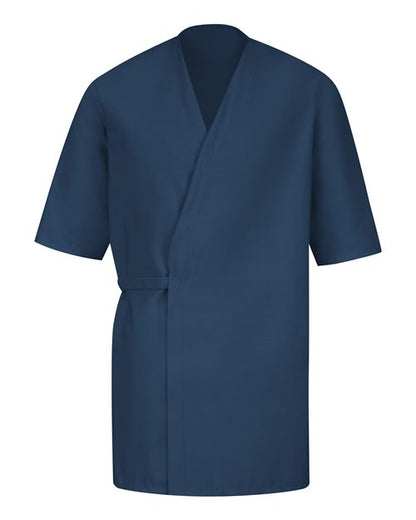 Red Kap Men's Collarless Poplin Butcher Wrap - WP18 - EMBROIDERED