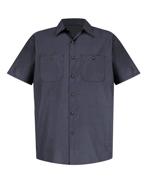 Red Kap Men's Tall Industrial Short Sleeve Work Shirt - SP24T - EMBROIDERED