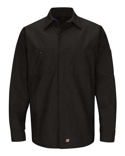 Red Kap Men's Tall Long Sleeve Automotive Crew Shirt - SY10T - EMBROIDERED