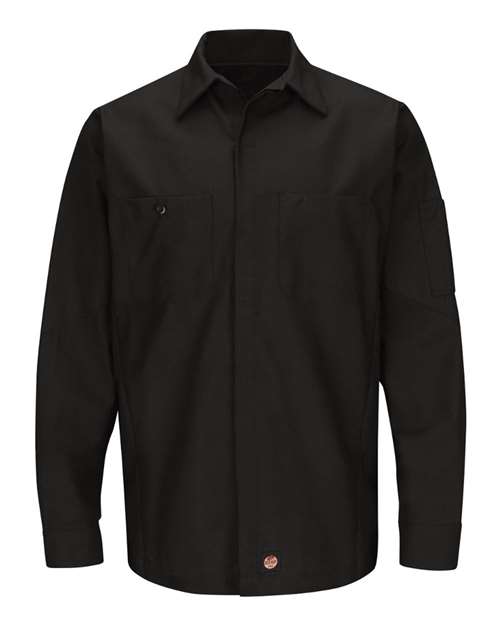 Red Kap Men's Tall Long Sleeve Automotive Crew Shirt - SY10T - EMBROIDERED