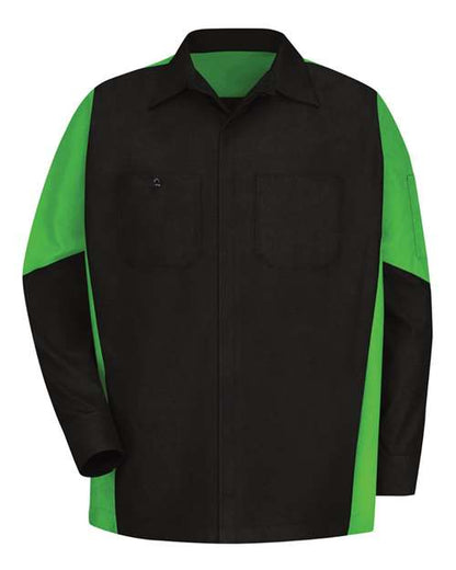 Red Kap Men's Tall Long Sleeve Automotive Crew Shirt - SY10T - EMBROIDERED
