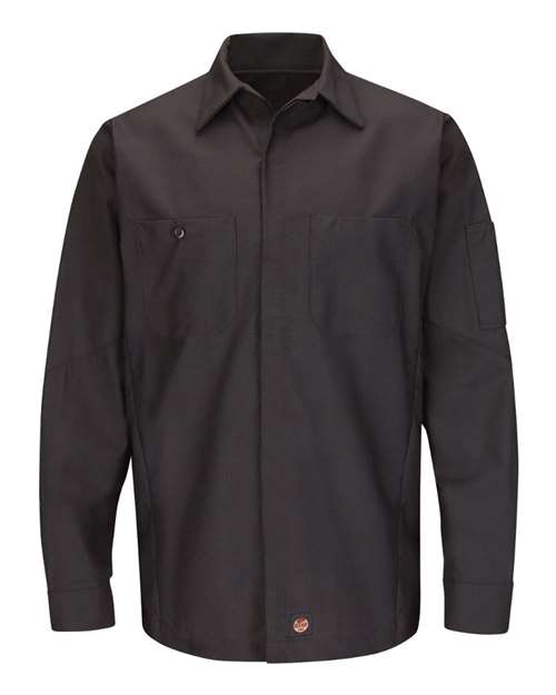 Red Kap Men's Tall Long Sleeve Automotive Crew Shirt - SY10T - EMBROIDERED