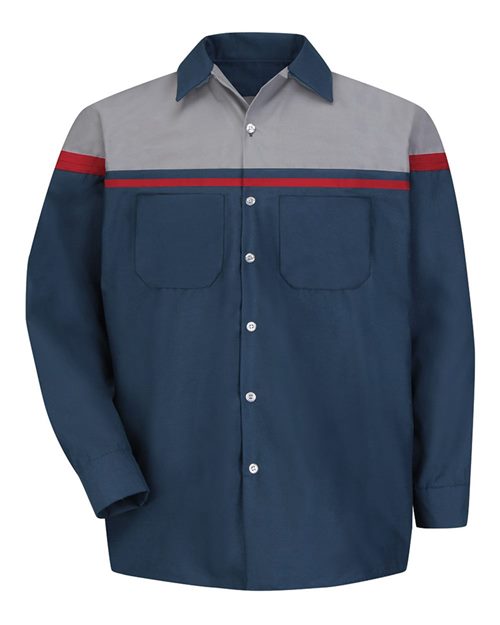 Red Kap Men's Tall Performance Tech Long Sleeve Shirt - SP14ACT - EMBROIDERED