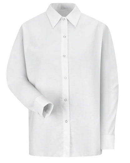 Red Kap Women's Long Sleeve Specialized Pocketless Poplin Work Shirt - SP15 - EMBROIDERED