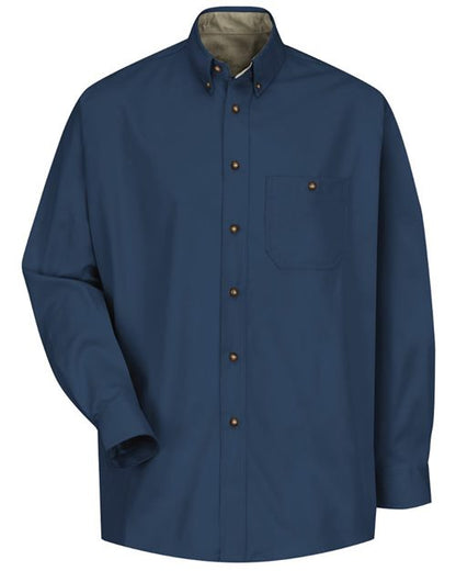 Red Kap Men's Cotton Contrast Dress Shirt - SC74 - EMBROIDERED